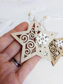 Weihnachtsstern mit weißer Schneeflocke